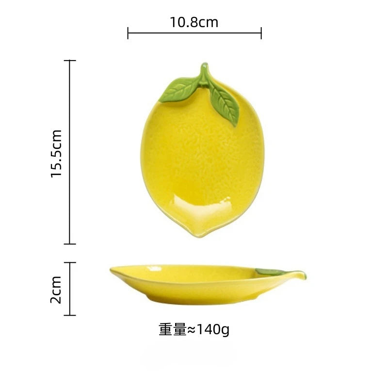 Sunshine Citrus Lemon Ceramic Dipping & Dessert Plate