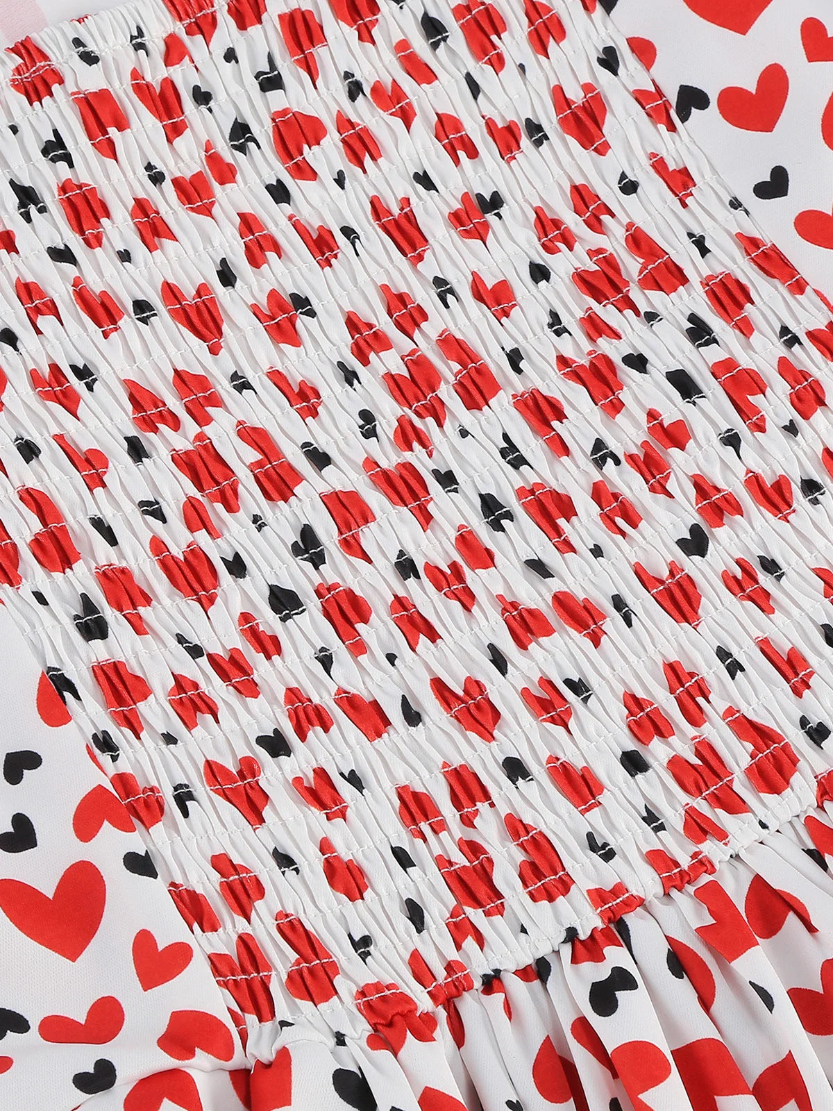 Heart Print Square Neck Fit & Flare Dress