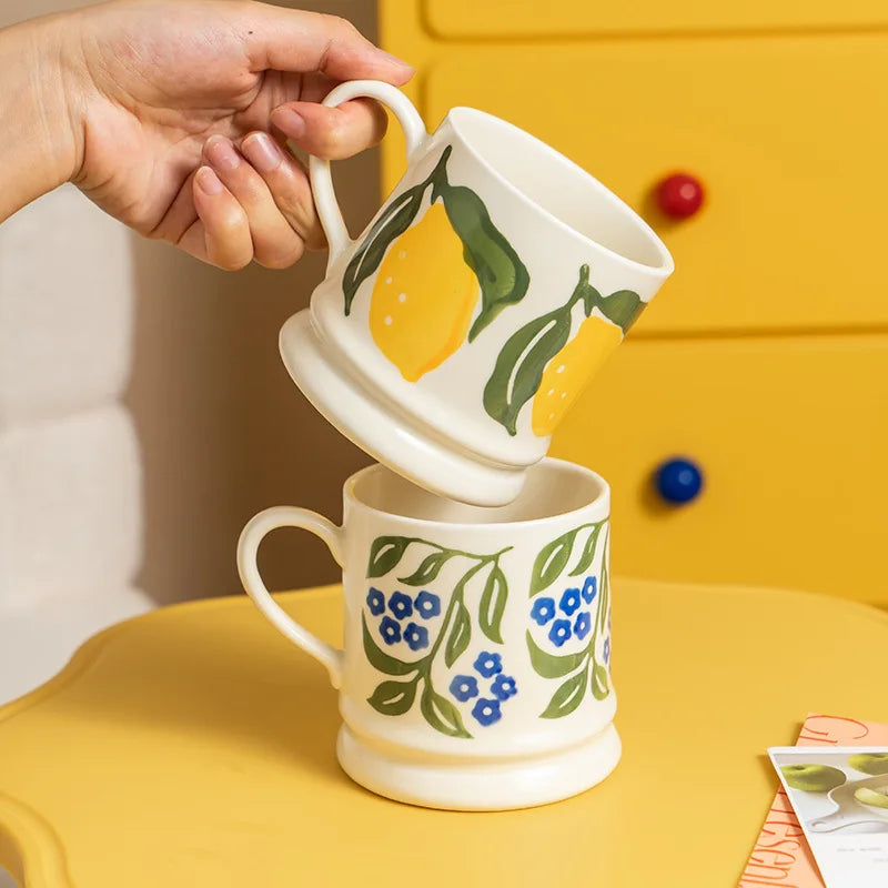 "Grandma's Garden" Oversized Retro Floral Breakfast Mug