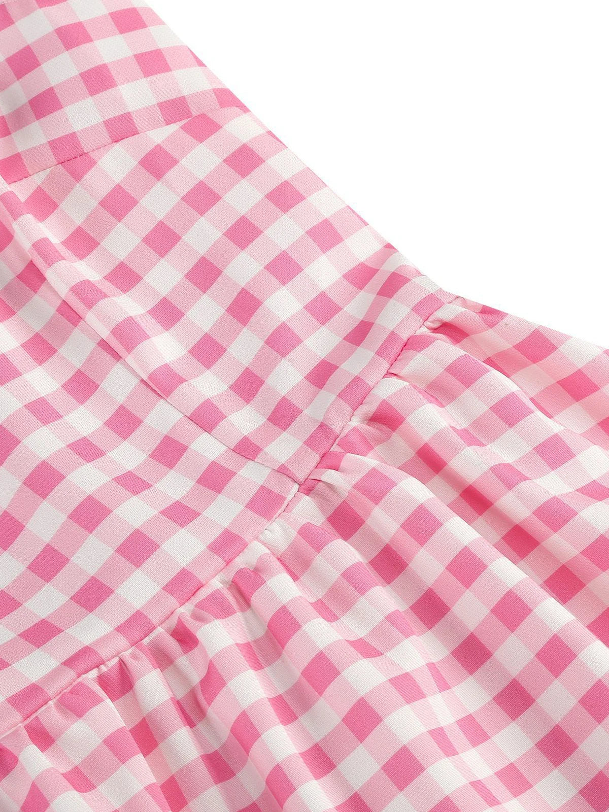 Gingham Square Neck Fit & Flare Dress