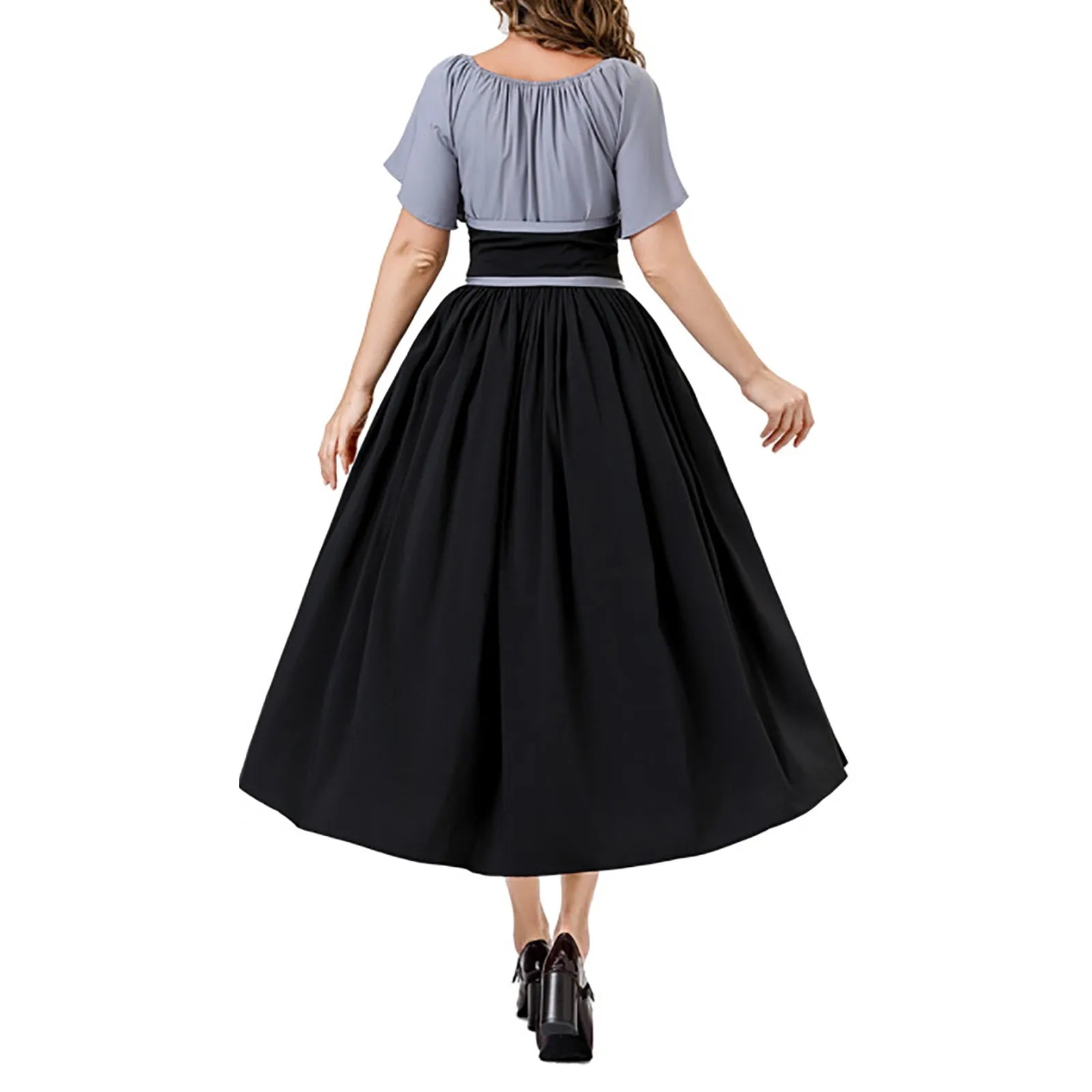 Off Shoulder Lace Up Panel Midi Dress