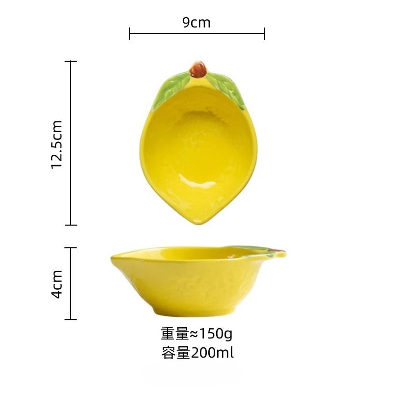 Sunshine Citrus Lemon Ceramic Dipping & Dessert Plate