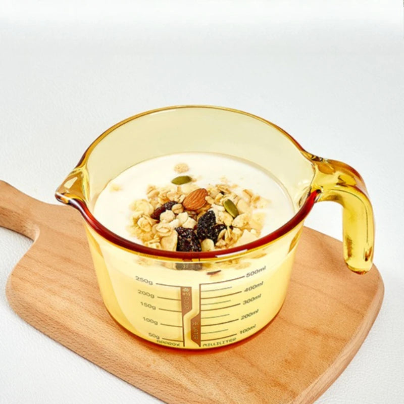 Retro Amber Borosilicate Glass Measuring & Baking Cup (500ml)