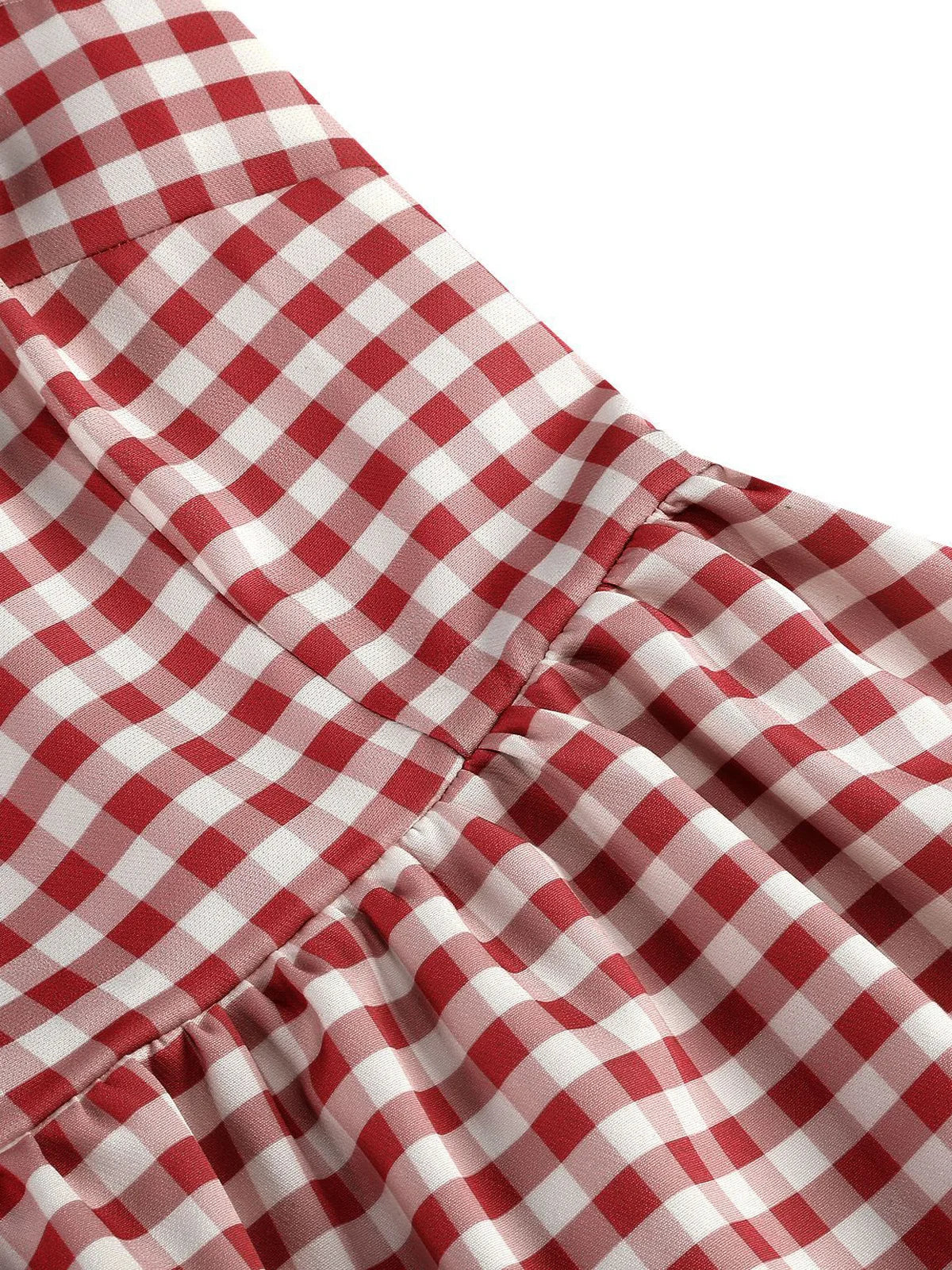 Gingham Square Neck Fit & Flare Dress