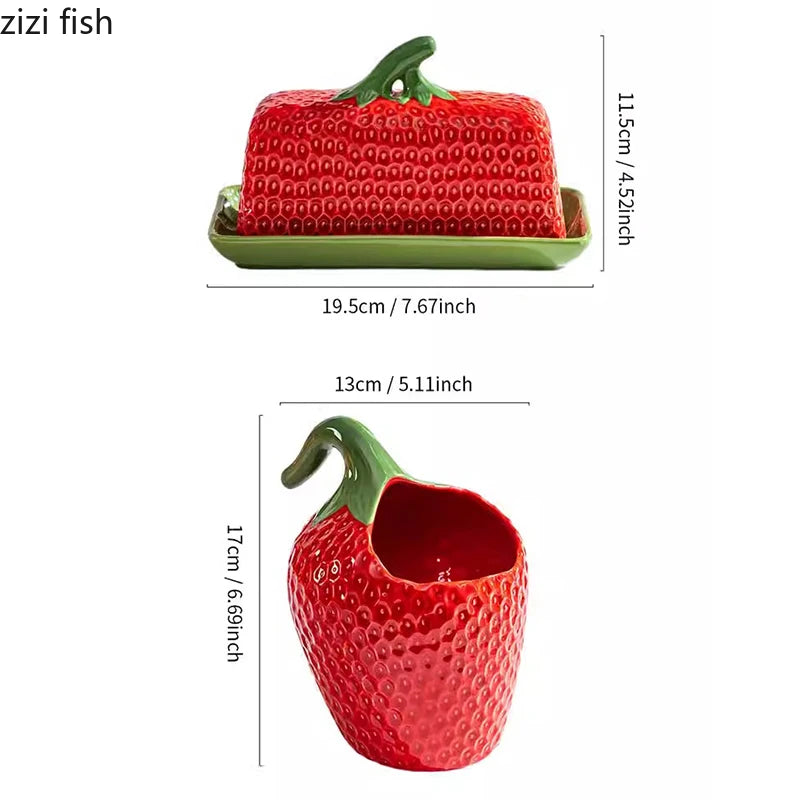 "Sweet Berry" Ceramic Multi-Use Butter & Small Plates Set