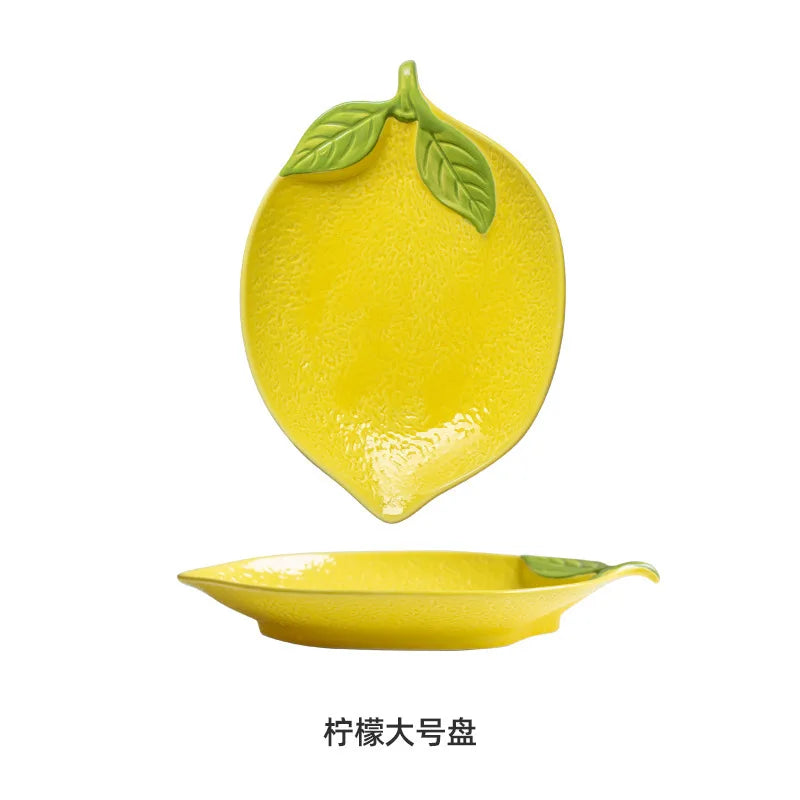Sunshine Citrus Lemon Ceramic Dipping & Dessert Plate