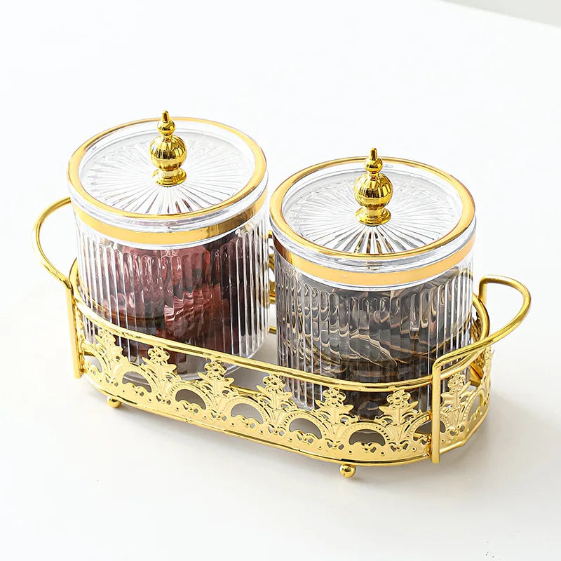 Retro Diner Striped Glass Sugar & Spice Jar