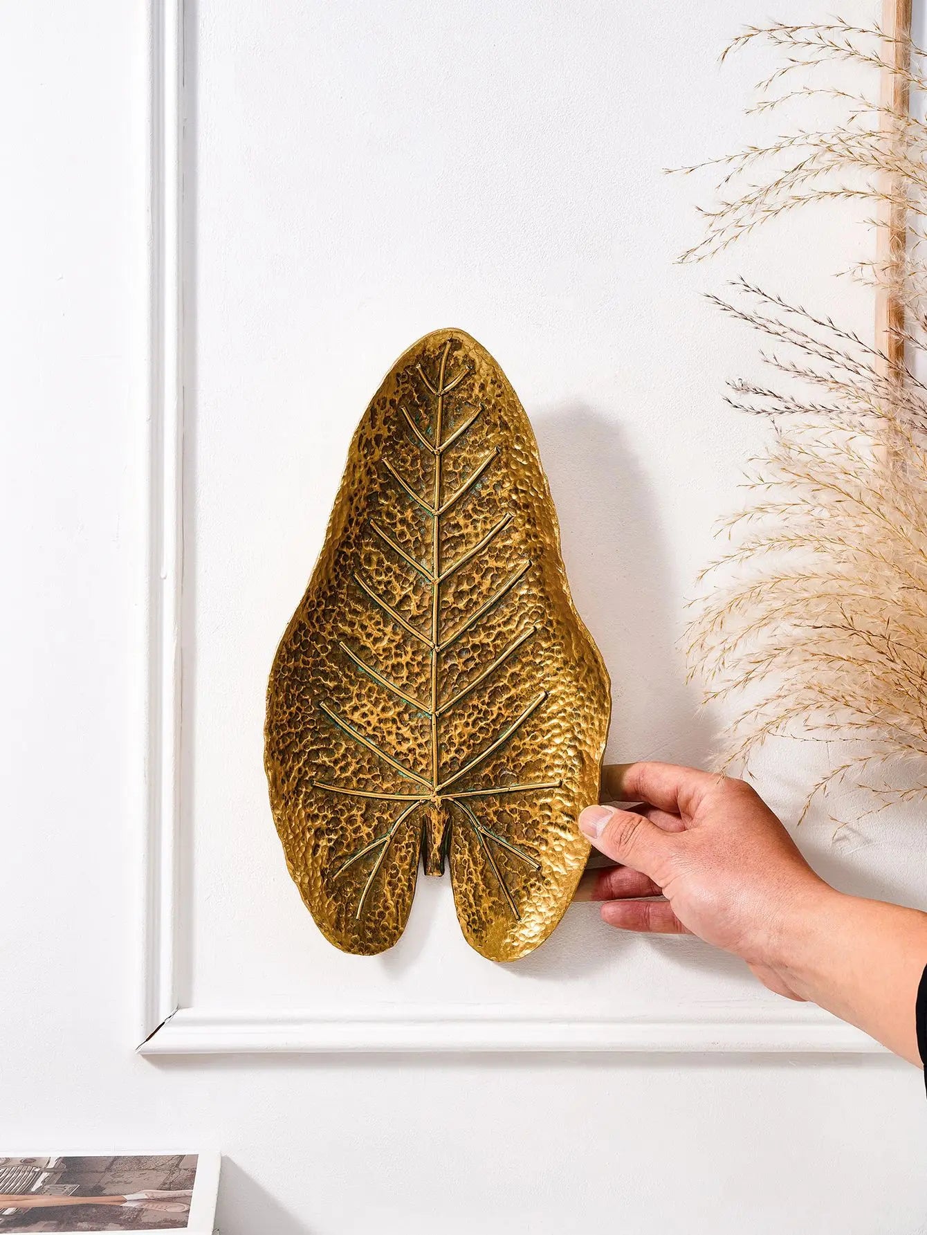 Hollywood Regency Golden Ginkgo Leaf Wall Art