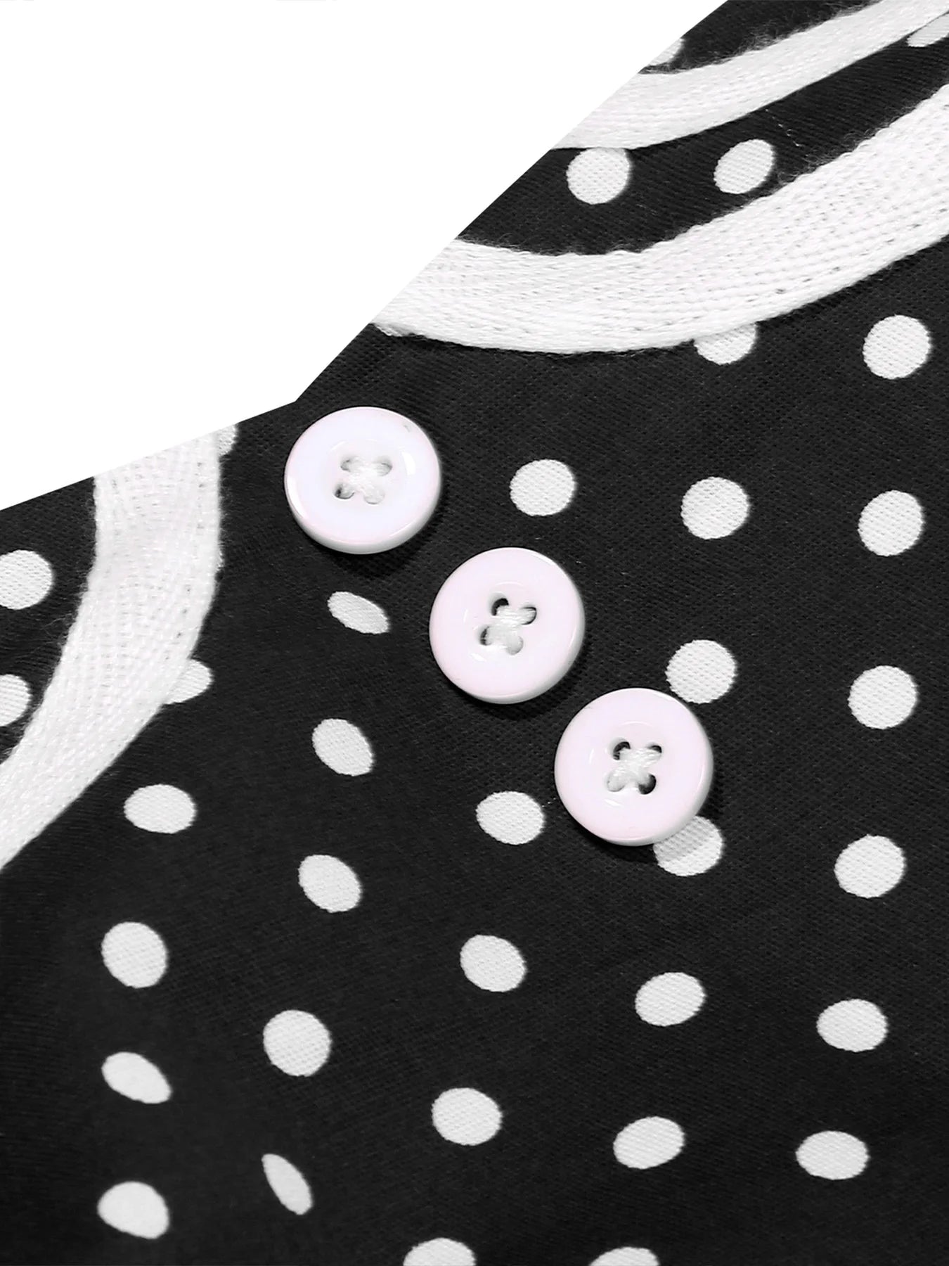 Polka Dot Trim Halter Belted Dress