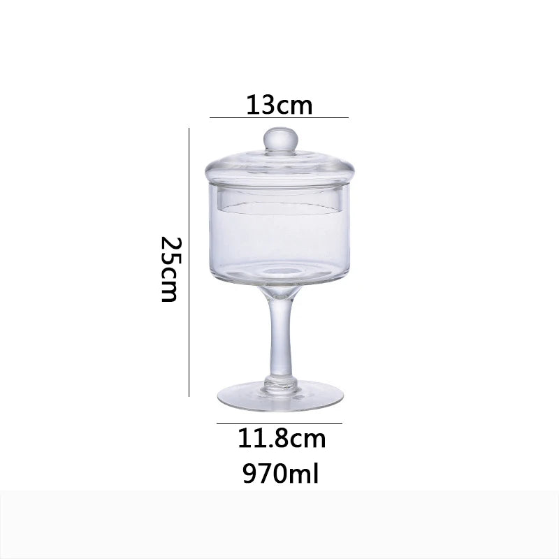 Glass High Foot Storage Jar