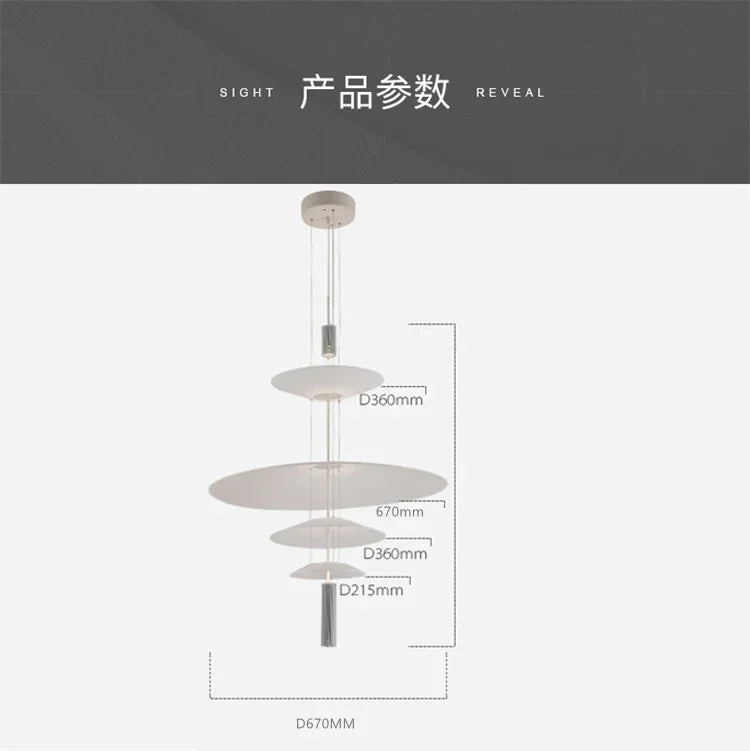 Italian Nordic Flamingo Flying Saucer Pendant Lamp