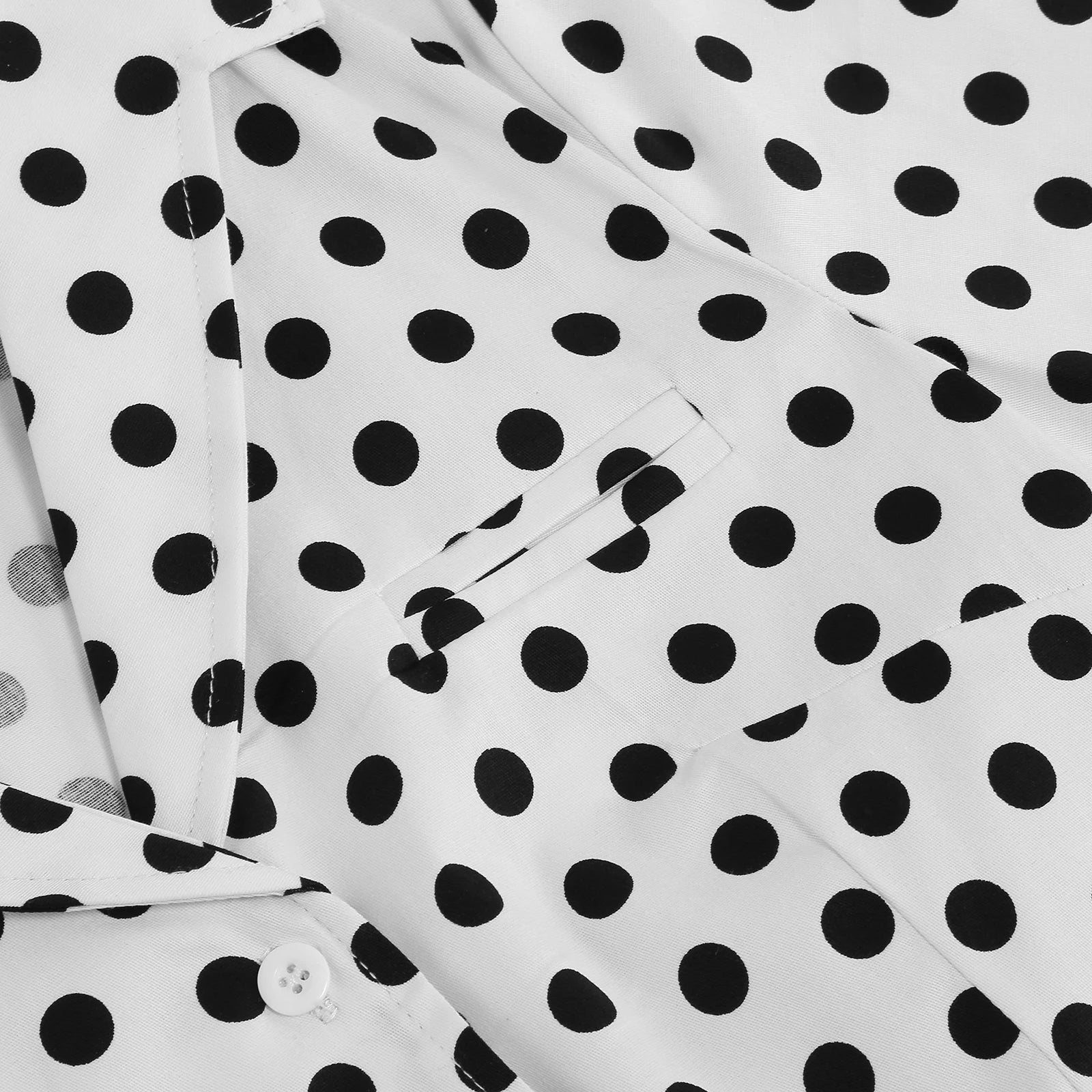 Women Vintage Polka Dots Dress Retro Elegant V-Neck Office Cocktail Tea Party 1950s 40s Swing Dress Summer Dress Short Sleeves