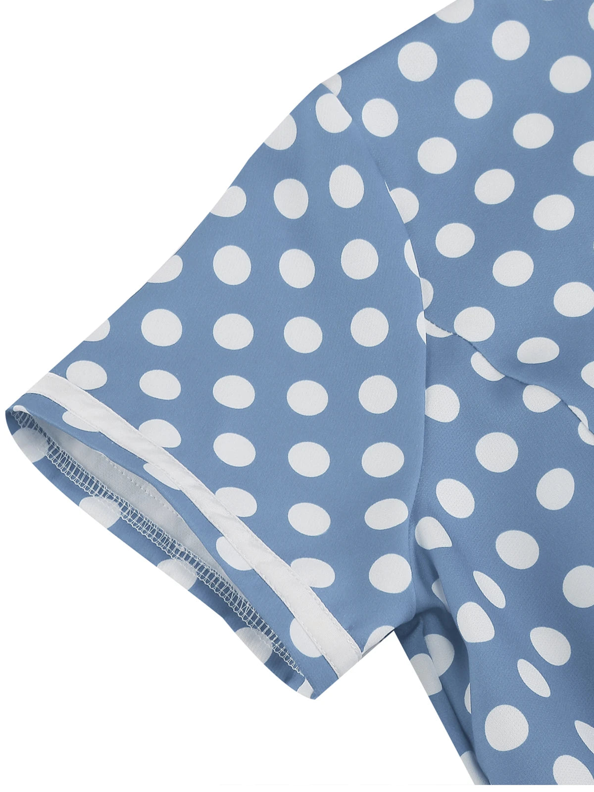 Polka Dot Tie-Neck Fit & Flare Dress