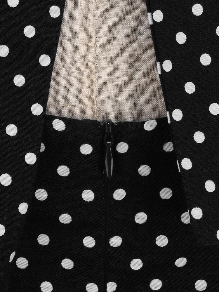 Halter Polka Dot Sweetheart Fit & Flare Dress