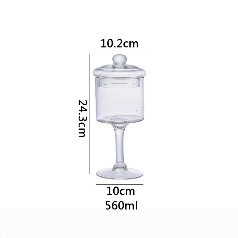 Glass High Foot Storage Jar