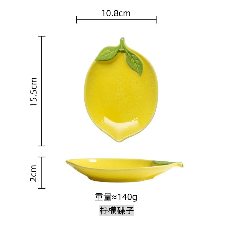 Sunshine Citrus Lemon Ceramic Dipping & Dessert Plate