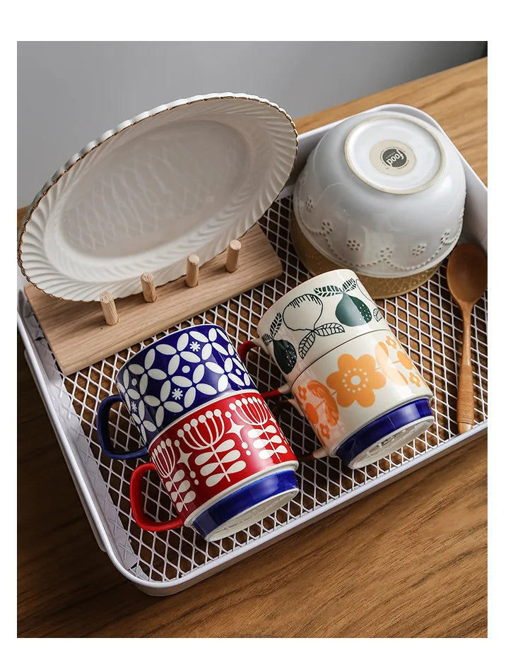 Retro Pastel Ceramic Coffee Mug (300ml)