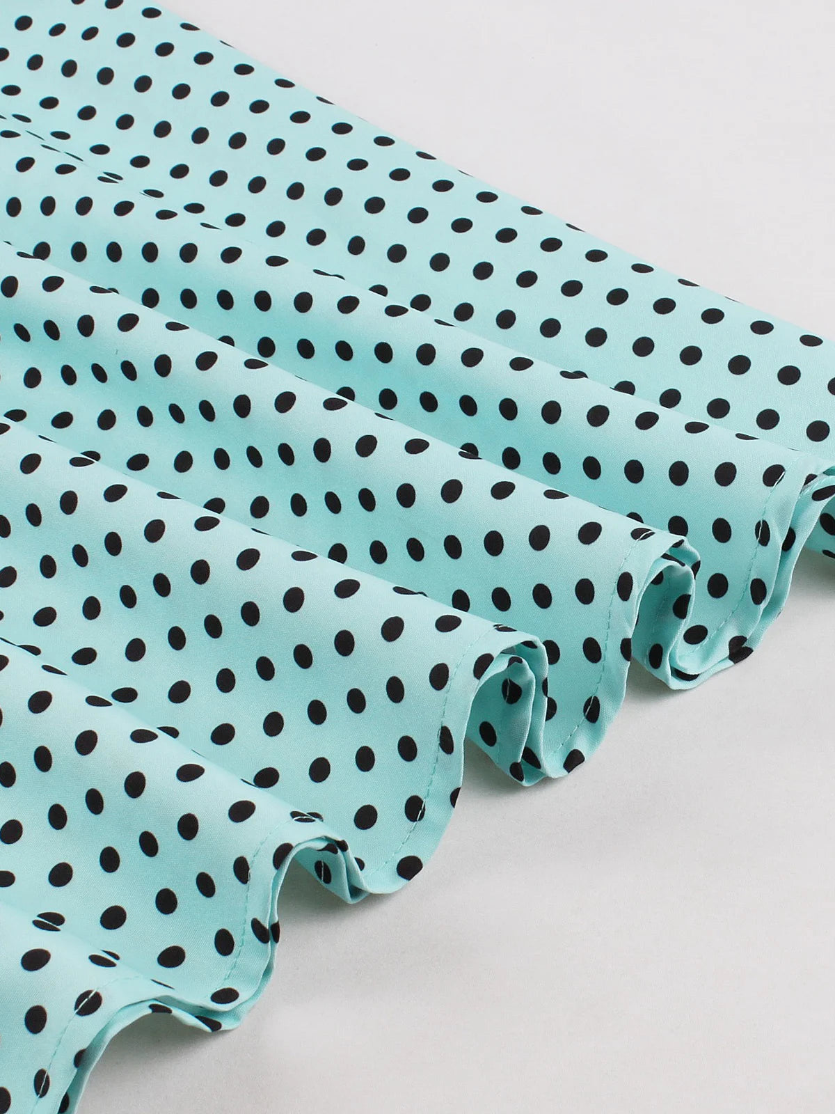 Polka Dot Contrast Panel Midi Dress with Belt