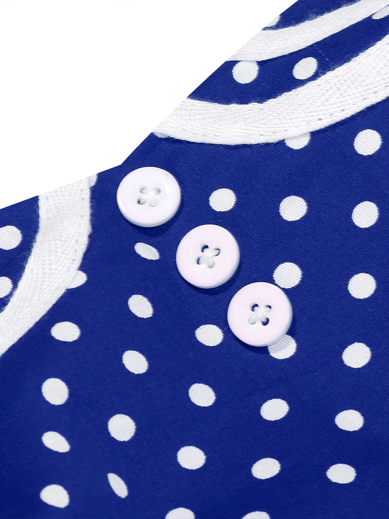 Polka Dot Trim Halter Belted Dress