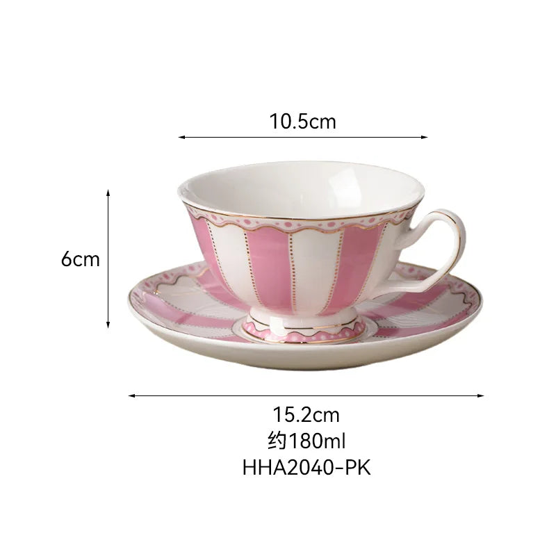 "Gilded Era" Hand-Drawn Gold Bone China Mug & Saucer Set