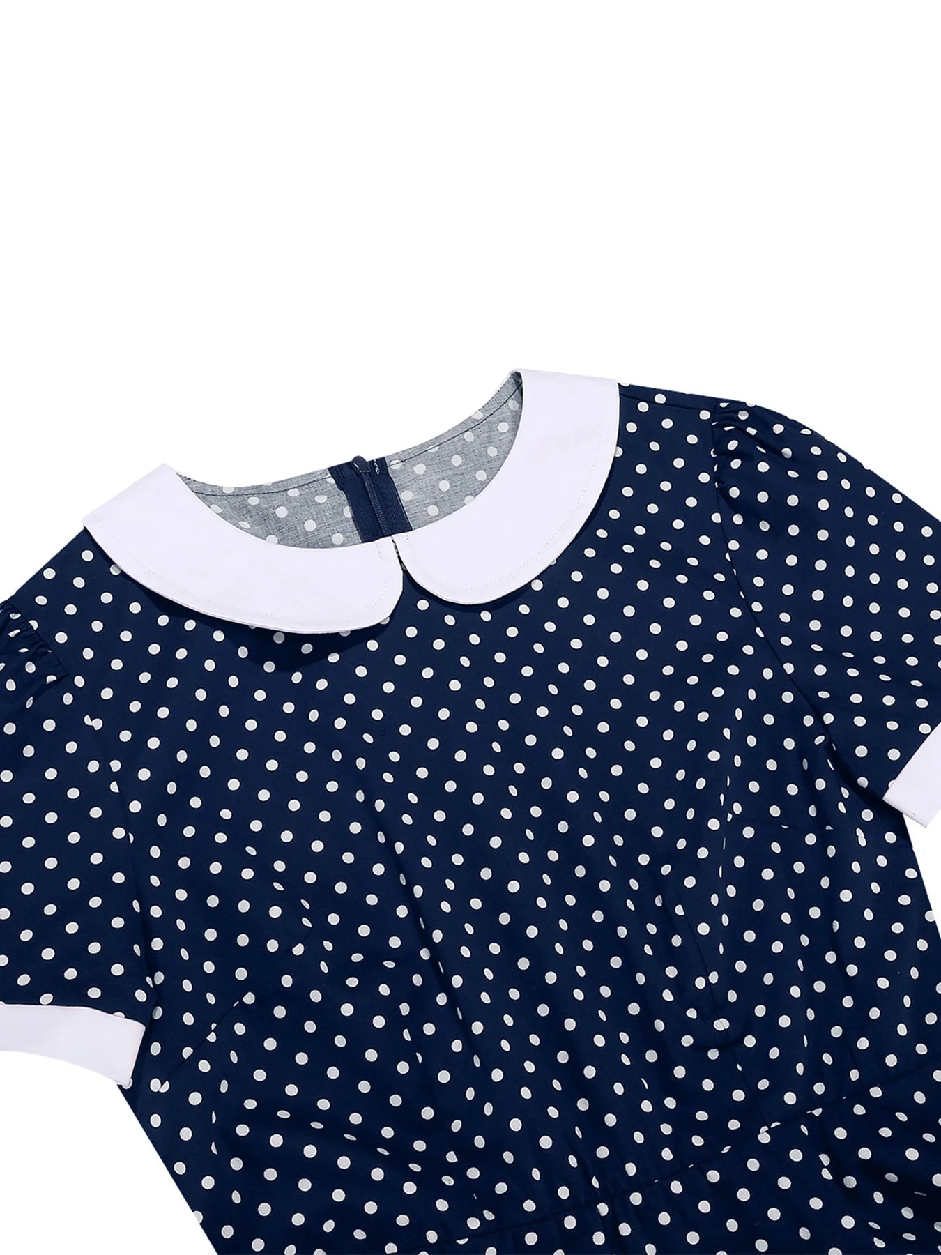 Polka Dot Collar Fit & Flare Dress with Headband