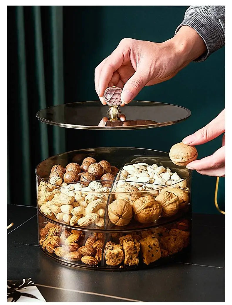 Retro Hollywood Multi-Grid Candy & Nut Dish with Lid