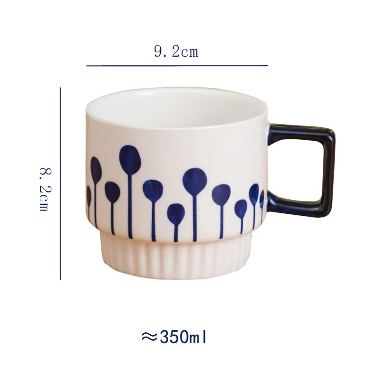 Gilded Era Polka Dot Ceramic Coffee Cup & Saucer Set
