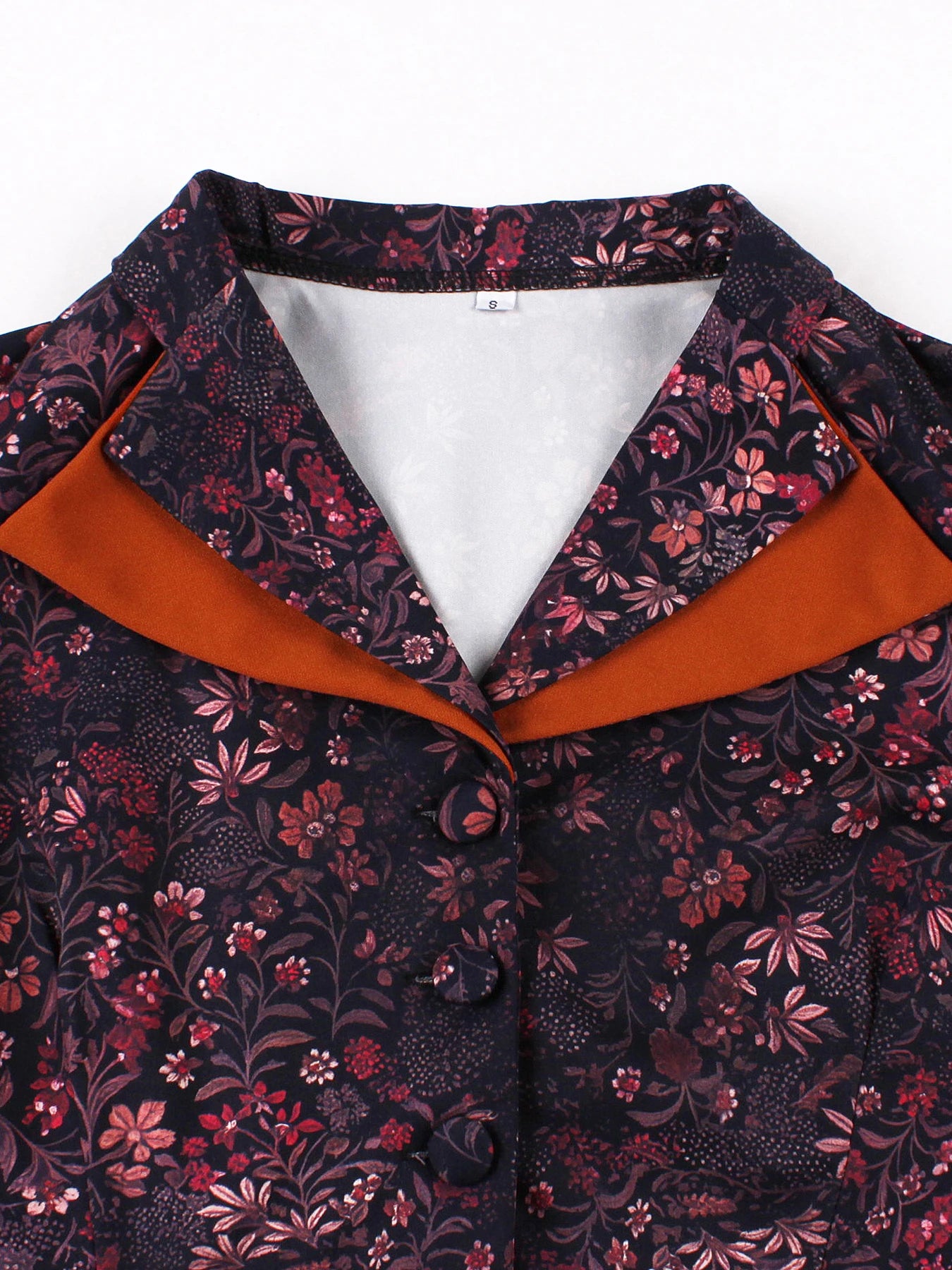 Floral Contrast Collar Fit & Flare Dress