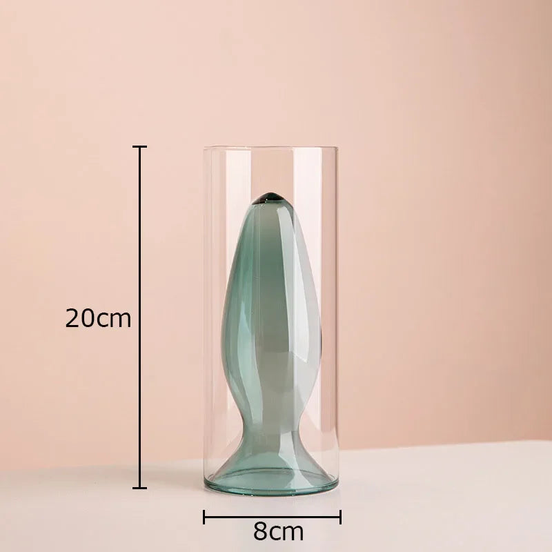Art Deco Pastel Transparent Glass Vase