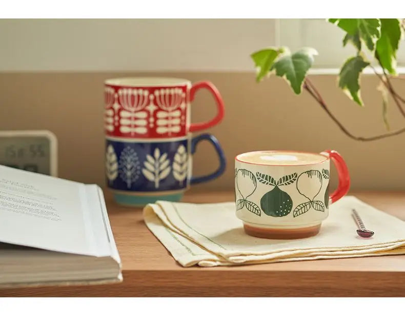 Vintage Meadow Handgrip Mug & Saucer Set (300ml)
