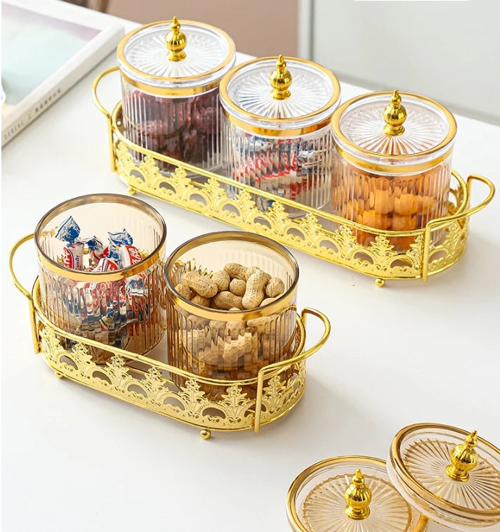 Retro Diner Striped Glass Sugar & Spice Jar