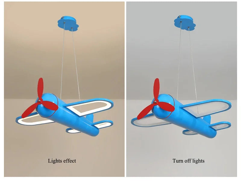 Retro Pop Cartoon Iron Airplane Chandelier