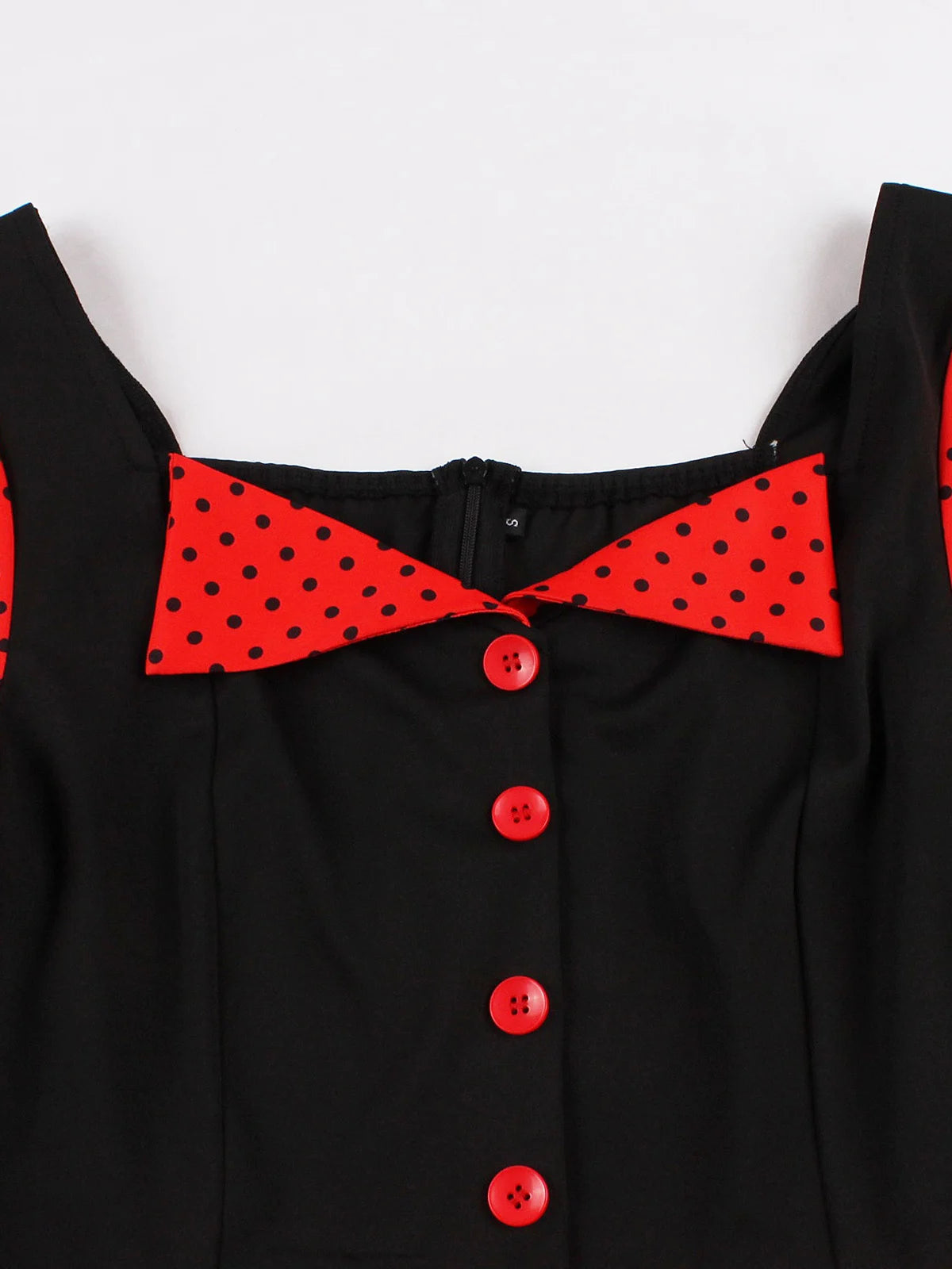 Polka Dot Contrast Panel Midi Dress with Belt