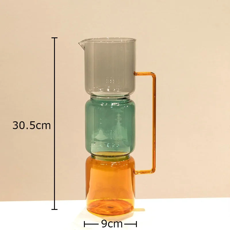 Art Deco Pastel Transparent Glass Vase