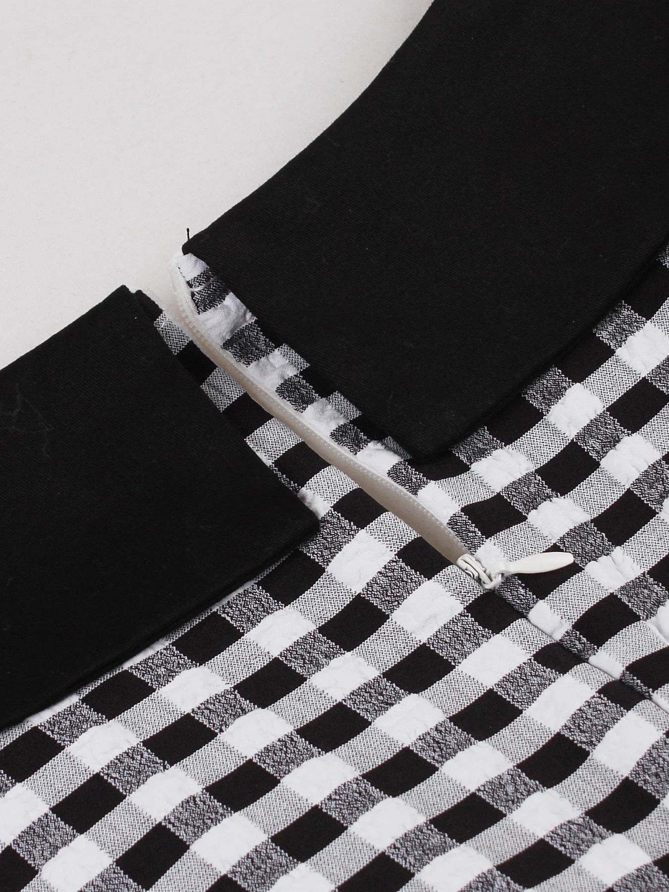 Gingham Collared Belted Midi Dress