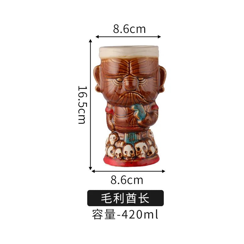 Polynesian Pop Retro Tiki Mug – Halloween & Cocktail Skeleton Edition