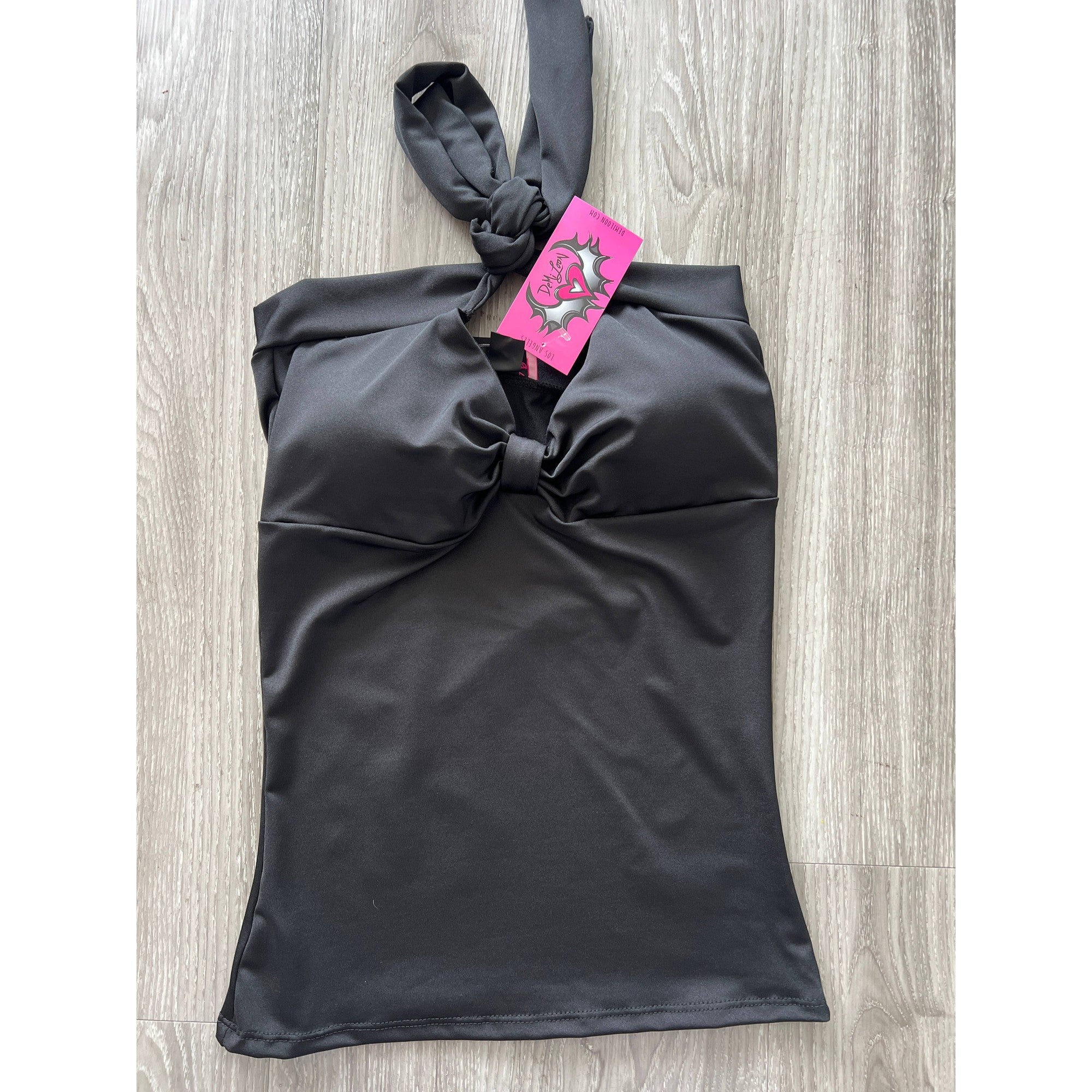 [Size S & XL] Pamela Padded Pinup Halter in Vintage Black