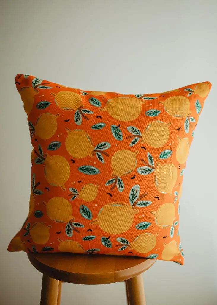 Sweet Clementine Pattern | 18x18 | Vintage Style | Summer Day Fun | Home Decor | Throw Pillows| Orange Pillows | Room Decor | Decorative Pillows by UniikPillows