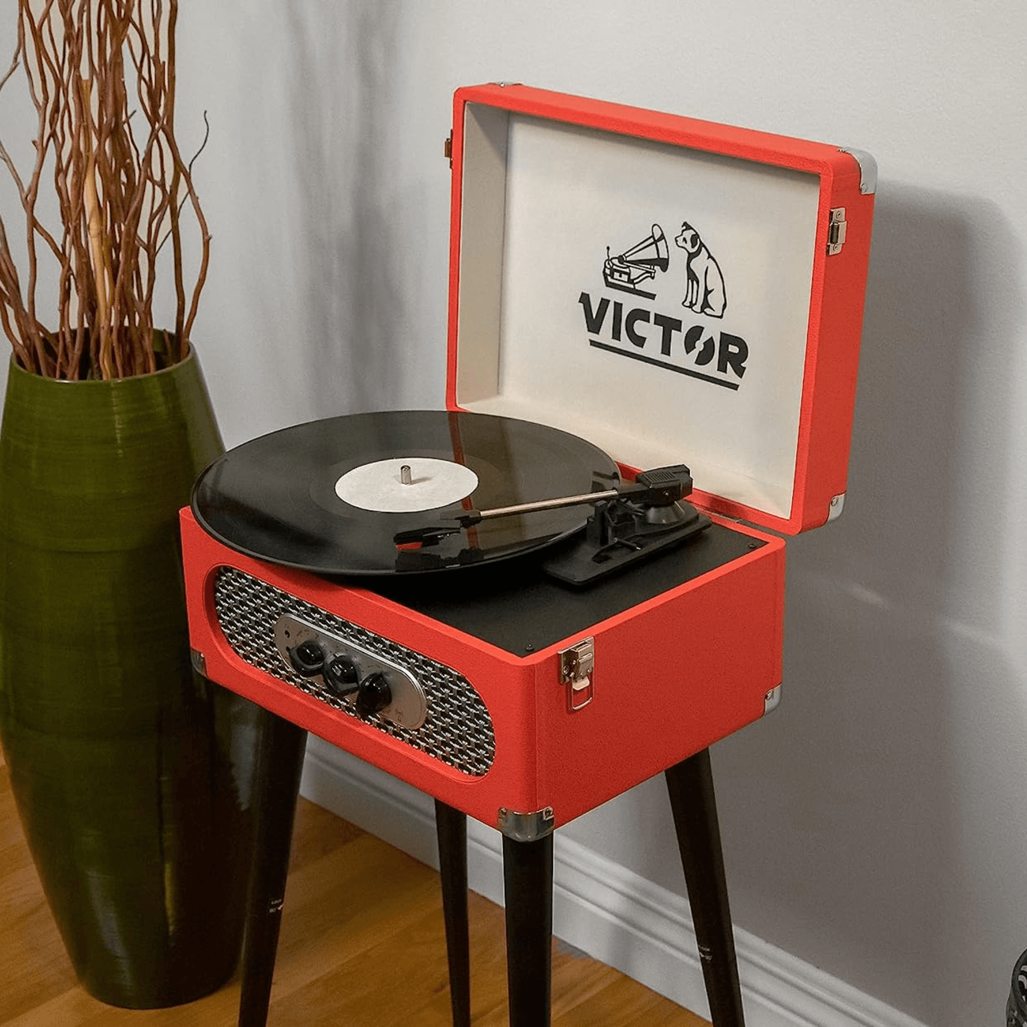 Victor Andover 5-in-1 Music Center with Chair-Height Legs and Bluetooth Function