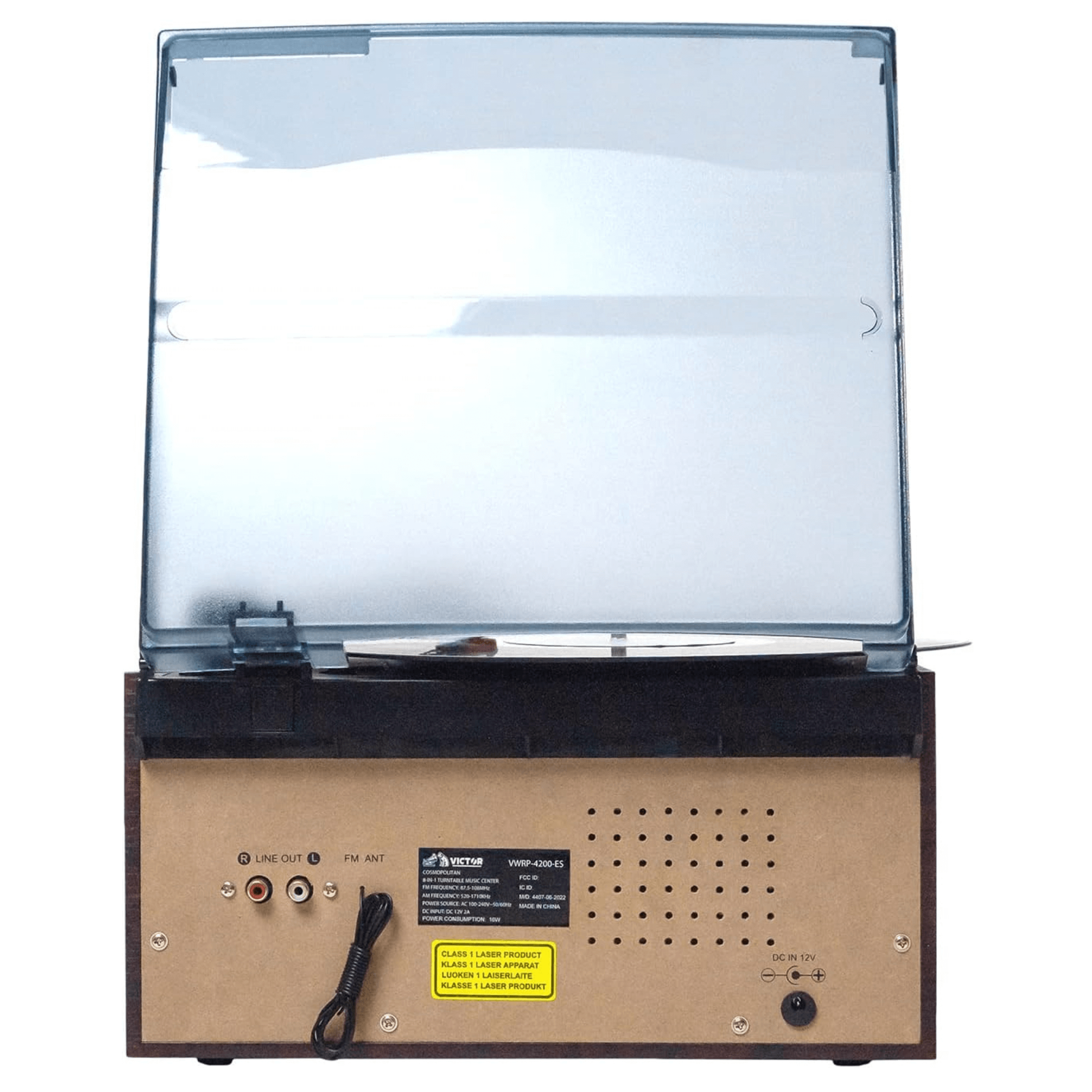 Victor Cosmopolitan 8-in-1 Turntable Music Center with Bluetooth, USB & Cassette