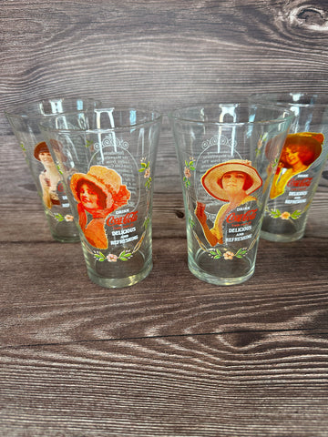 Vintage Coca Cola Magnificent Ladies Collector Series 1 Glasses