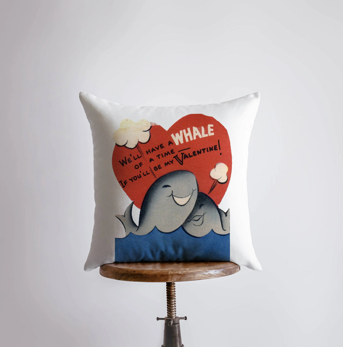 Whale of a Time Vintage Valentines | Pillow Cover | Throw Pillow | Valentines Day Gifts for Her | Valentines Day | Room Decor by UniikPillows