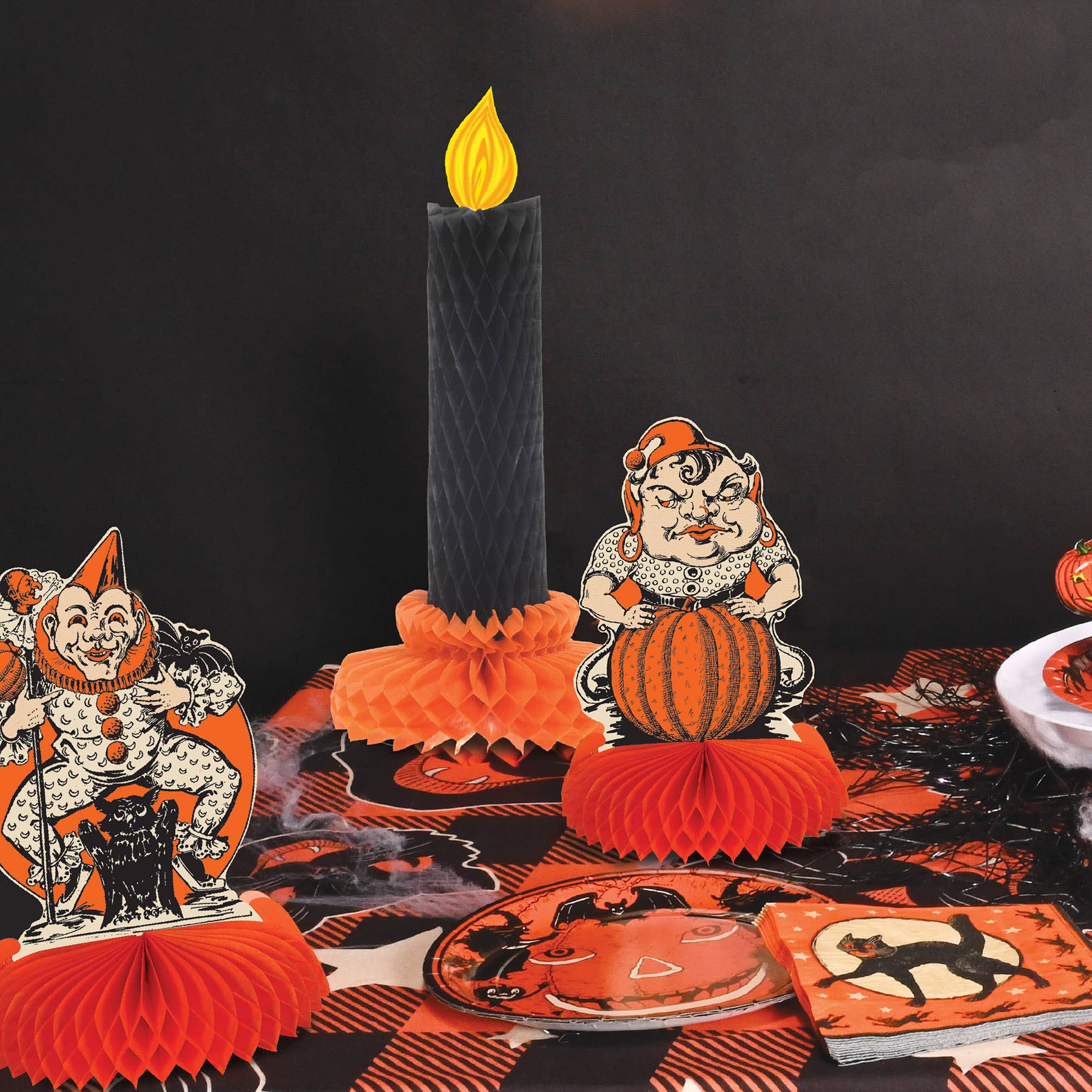 Vintage Halloween Honeycomb Centerpieces Set of 4