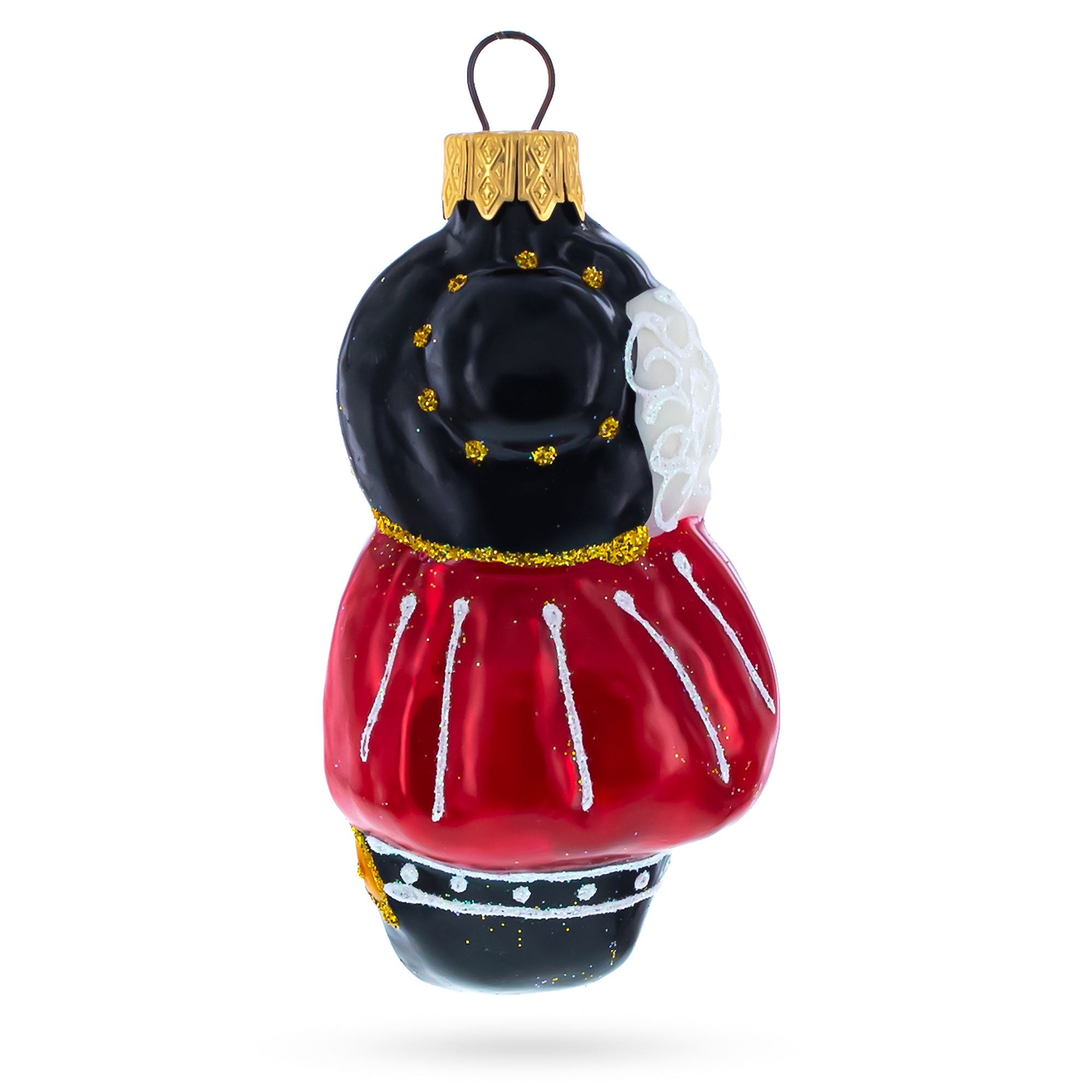 Musketeer Mouse in Regal Attire Glass Christmas Ornament