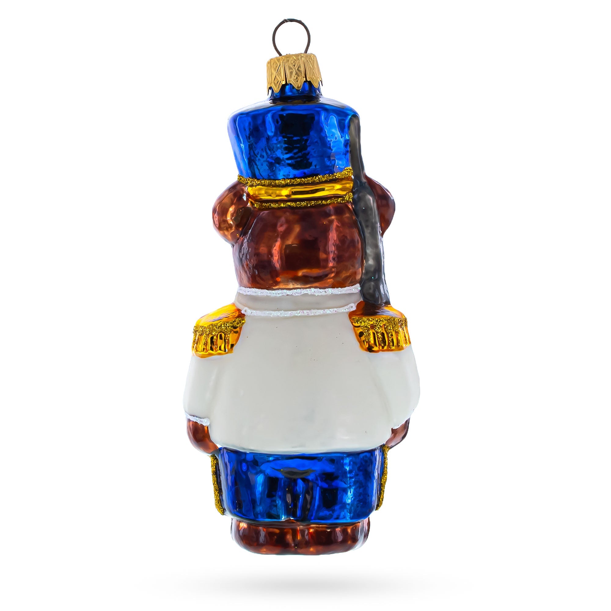 Nutcracker Bear Glass Christmas Ornament
