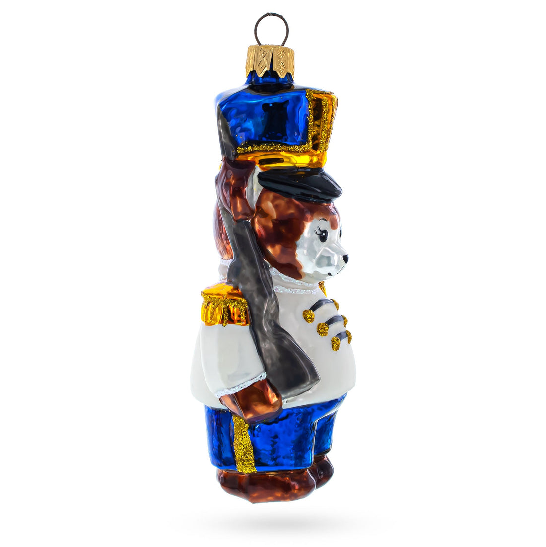 Nutcracker Bear Glass Christmas Ornament