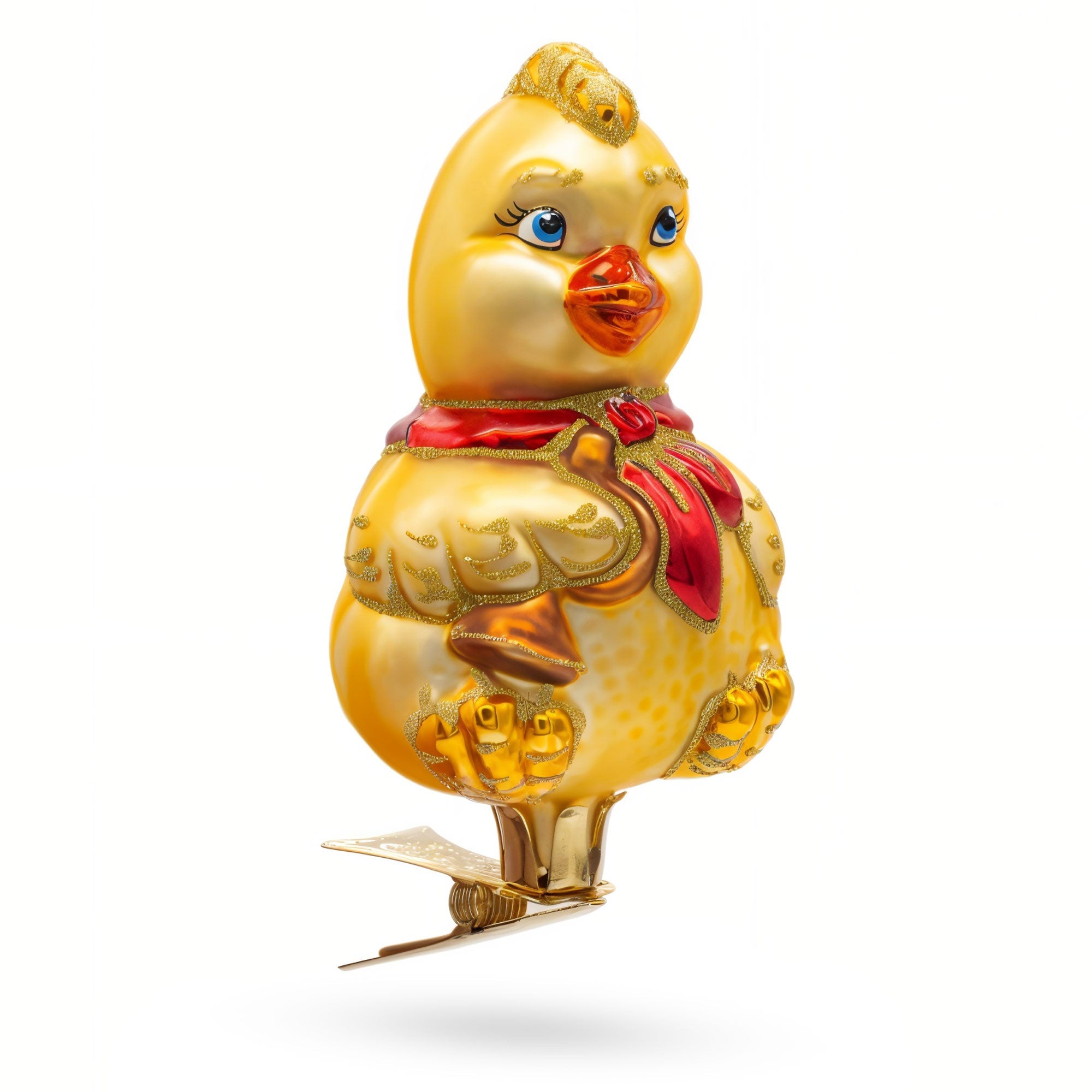 Baby Chick Clip on Glass Christmas Ornament