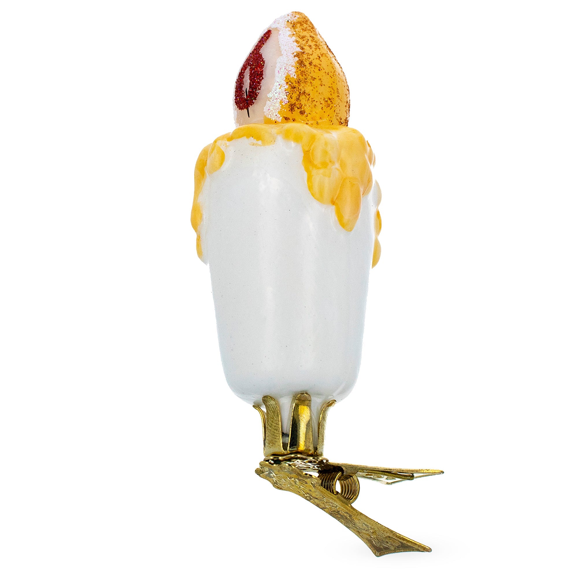 Candle Clip on Glass Christmas Ornament