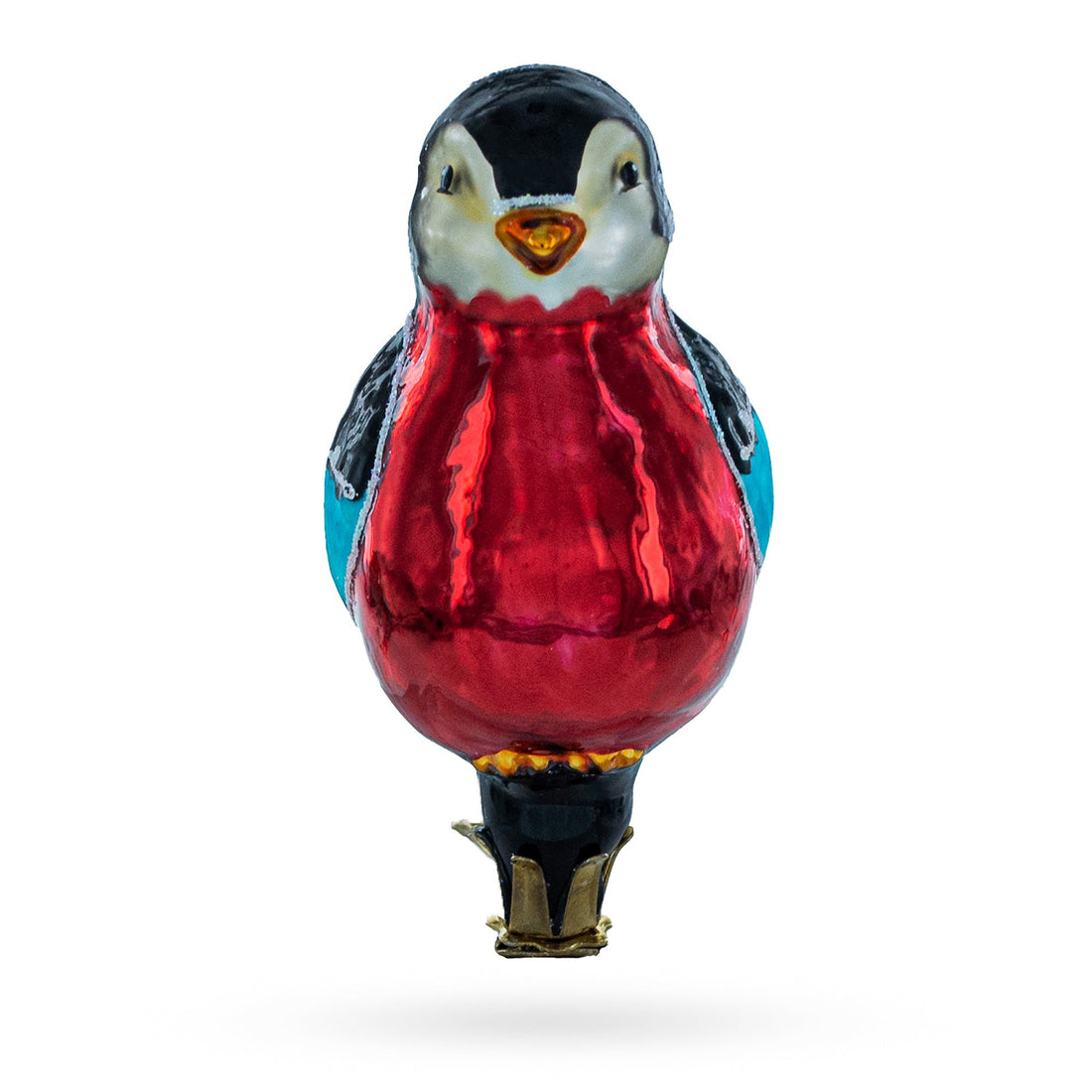 Red-Breasted Songbird Clip-on Glass Christmas Ornament