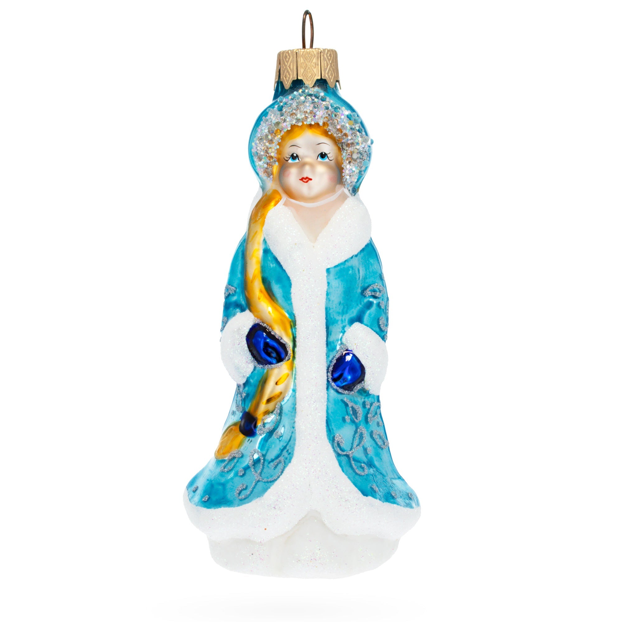 Snegurochka Snow Maiden Glass Christmas Ornament